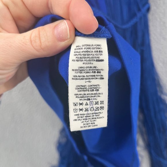 Free People Fringe Element Mini Bodycon Dress Blue Sleeveless Size S - Picture 6 of 16